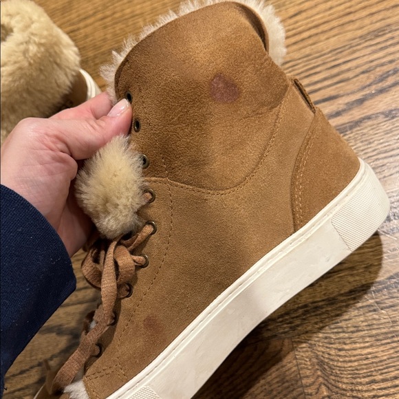 UGG Brown Suede Fur-Lined Sneakers - Picture 7 of 10
